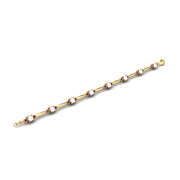 Gold pearl ruby stardust designer bracelet open view
