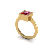 Gold ruby princess solitaire ring