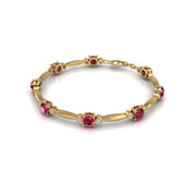 Gold ruby round stardust designer bracelet