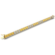 Gold yellow sapphire stellar tennis bracelet open view