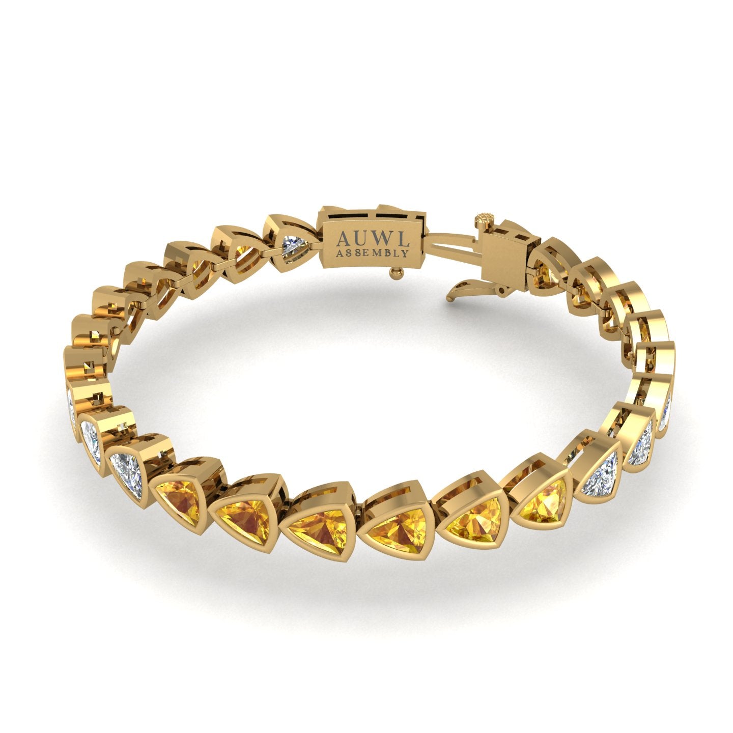 Gold yellow sapphire stellar tennis bracelet