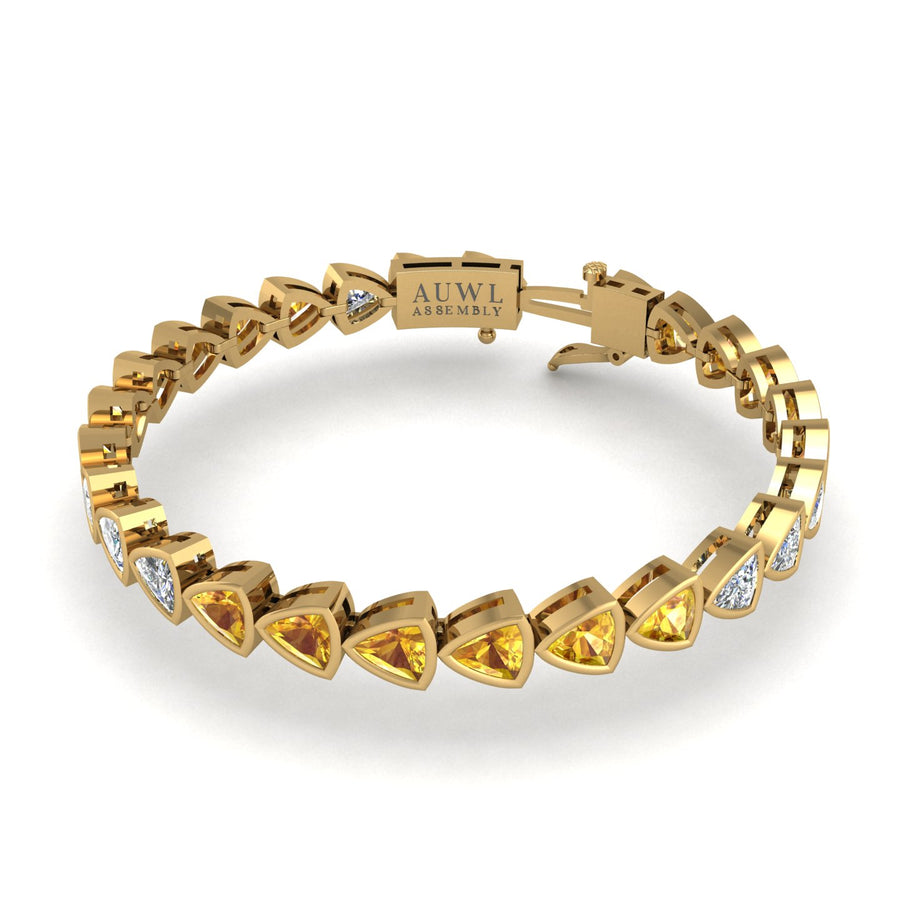 Gold yellow sapphire stellar tennis bracelet