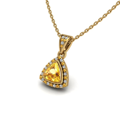Gold Yellow Sapphire Pendant for Women