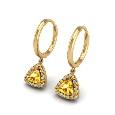 Gold Yellow Sapphire Earring for Women