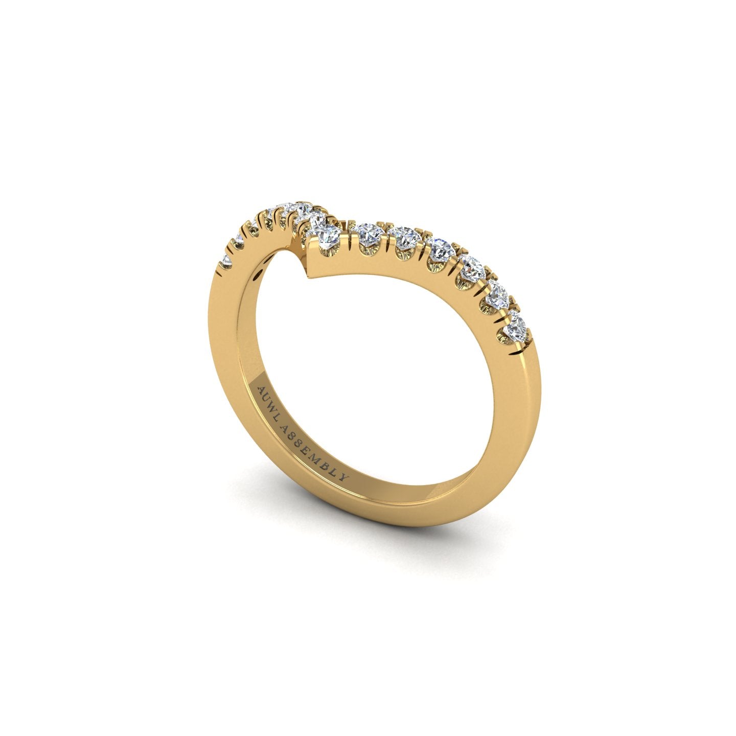 heart's triumph chevron round lab-grown diamond wedding band