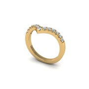 heart's triumph chevron round lab-grown diamond wedding band
