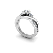 Three stone engagement ring in white gold – AUWL Assembly