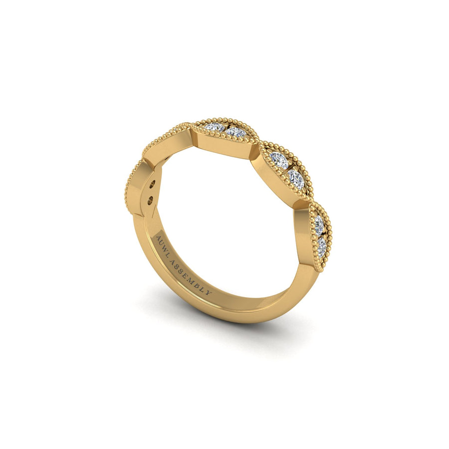 leaf of promise laurel round lab-grown diamond wedding band