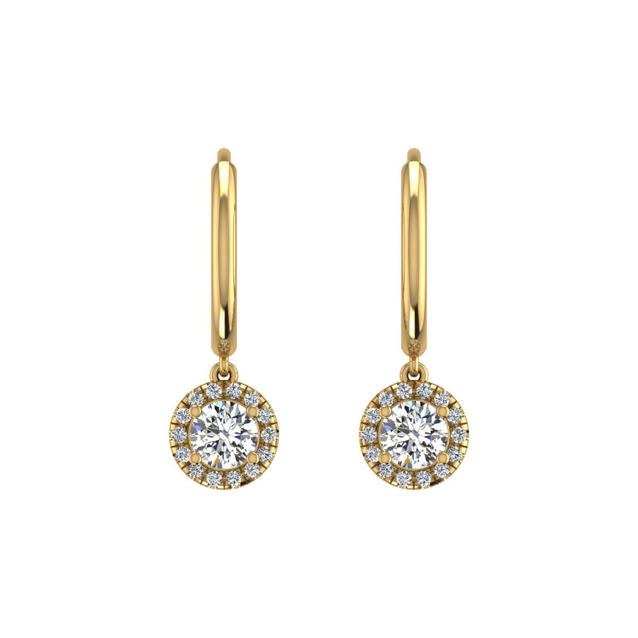 mystic hoop halo round lab-grown diamond earrings