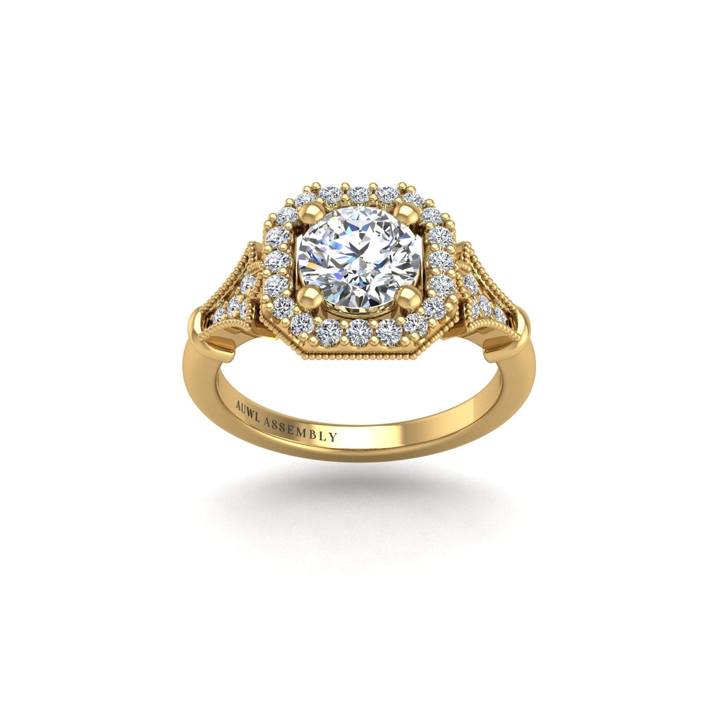 octavia crown round lab-grown engagement ring