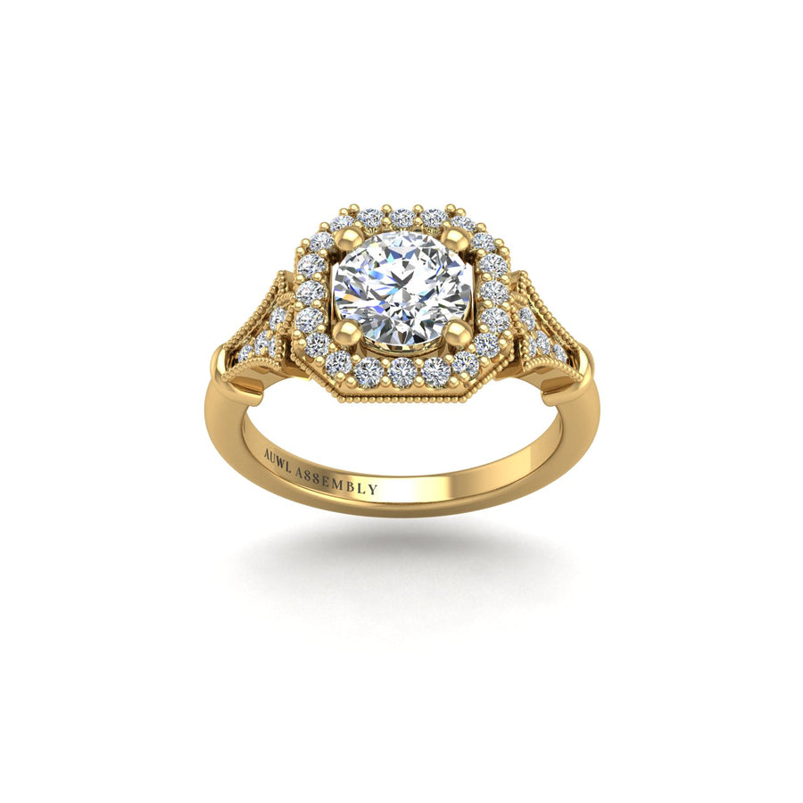 octavia crown round lab-grown engagement ring