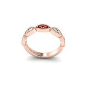 Leaf of Promise Laurel Band - Red Coral Round