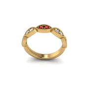 Leaf of Promise Laurel Band - Red Coral Round