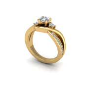 triskele three-stone round lab-grown diamond engagement ring